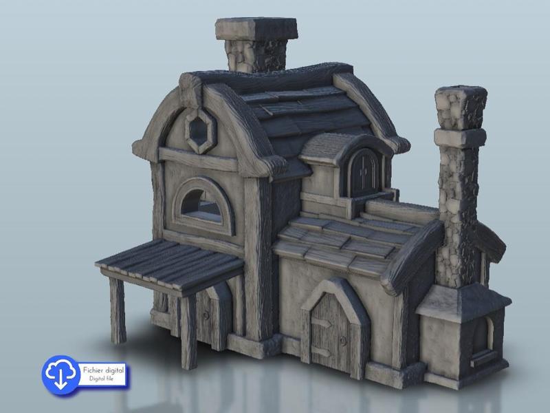 Shop with fireplace - scenery terrain wargame Modern