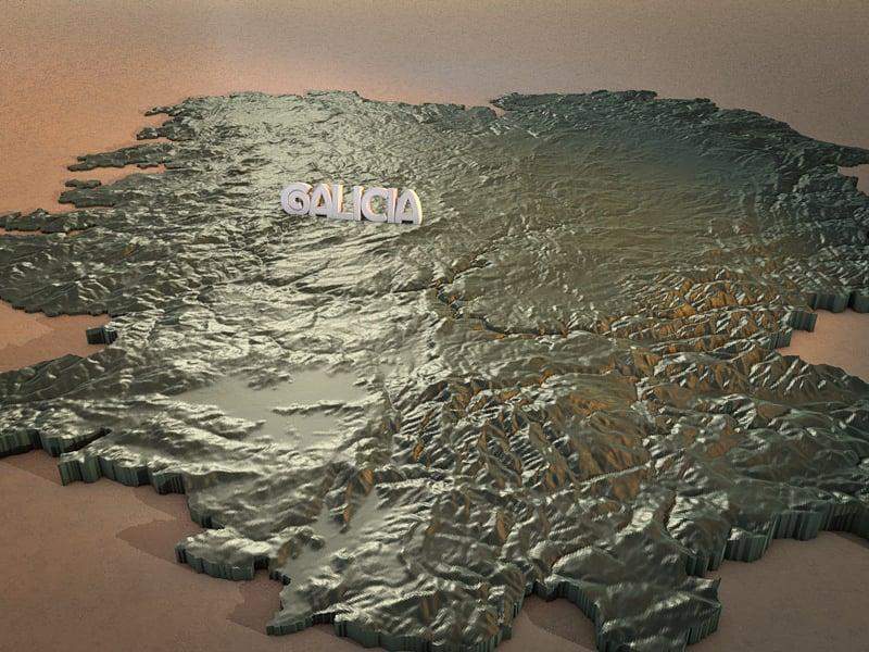 Modelo dixital do terreo de Galicia