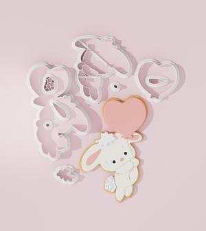 Bunny with Heart Balloon Cookie Cutter