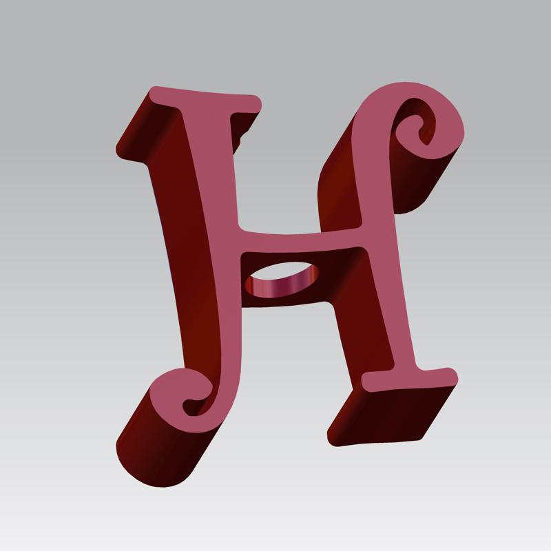 STRAW TOPPER LETTER H