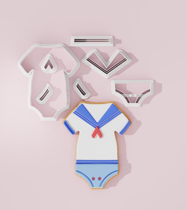 Nautical Onesie Cookie Cutter with CCHub Logo