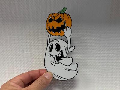 Decor Funny ghost and pumpkin