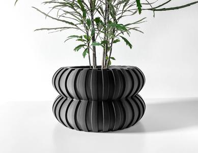 The Wali Planter Pot with Drainage Tray & Stand Included: Modern and Unique Home Decor for Plants and Succulents