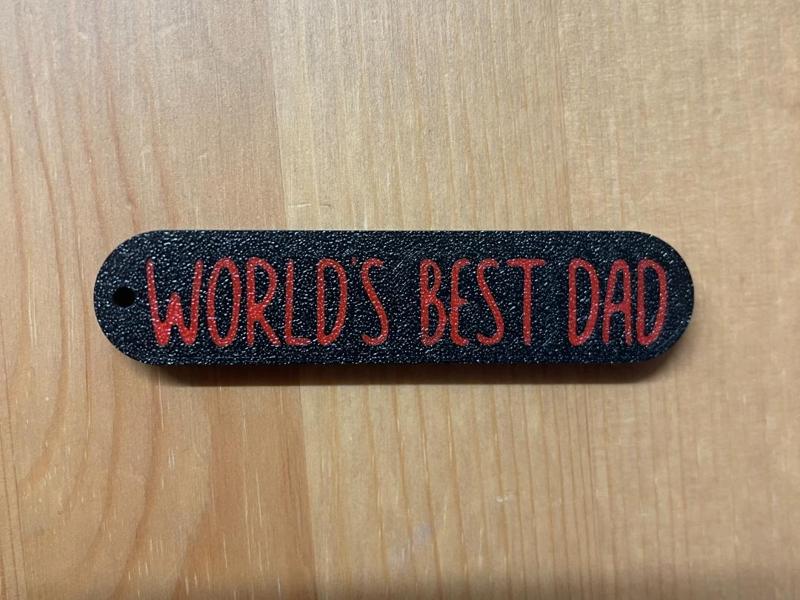 Worlds Best Dad Keyring (prints face down)