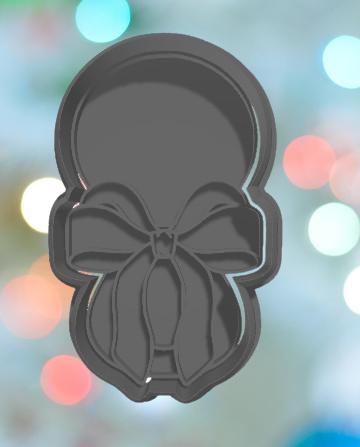 Baby Shower Rattle With Ribbon Cookie Cutter