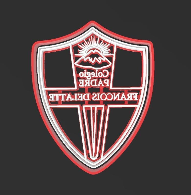 Father Francois Delatte school badge, cookie cutter