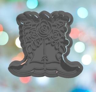 Floral Cowboy Boots Cookie Cutter