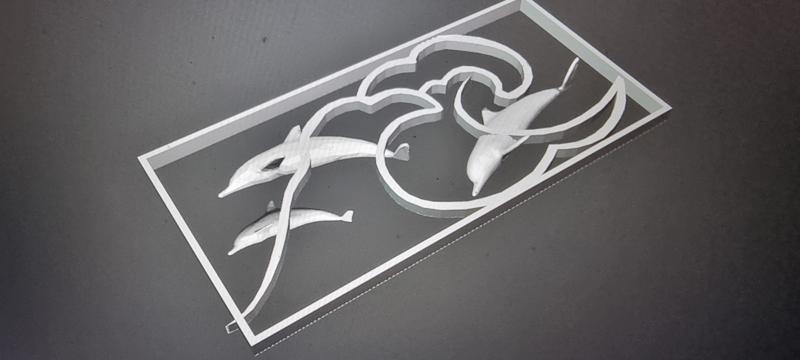 dolphins and waves wall art frame