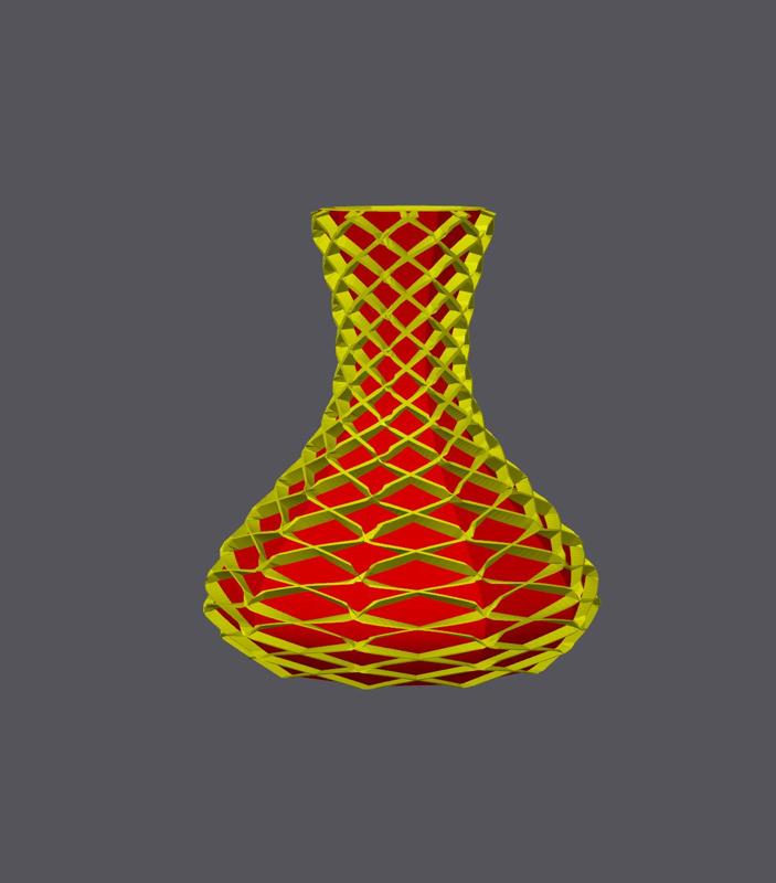Vase - Double Twist Exoskeleton Style
