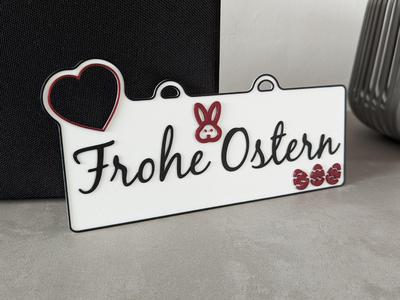 "Frohe Ostern" customizable door sign
