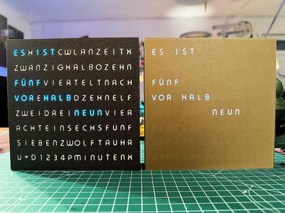 WordClock 16x8 LED matrix (2023-V3) - Closed Front