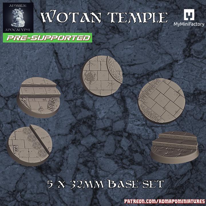 Wotan Temple Base 32mm Set  (pre-supported)