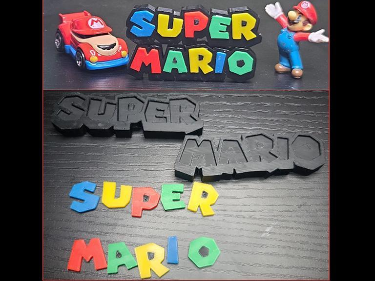 Super Mario Logo for Single AMS Easy Print