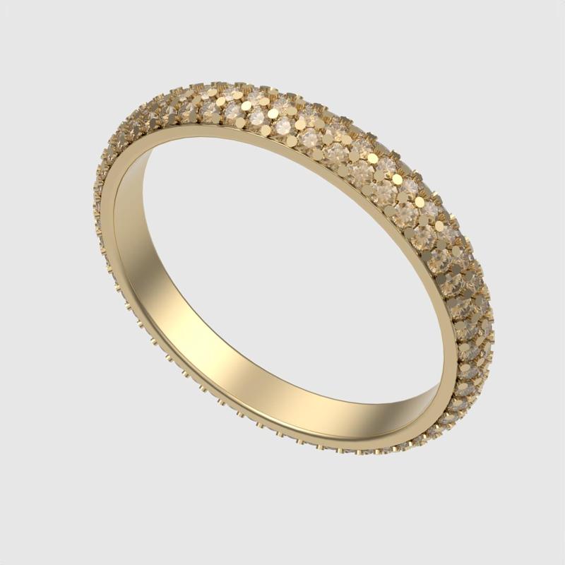 Triple Row Eternity Band 3D print