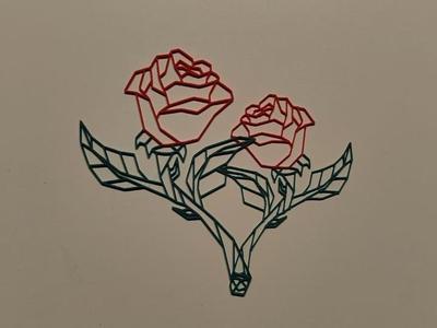 lowpoly roses valentine's day wall art