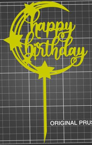 Happy birthday halfmoon with stars