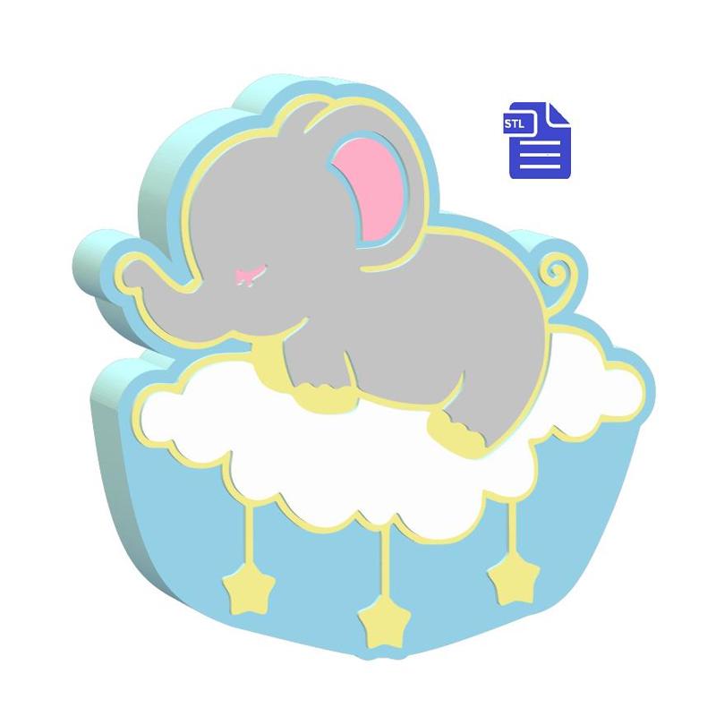 Sleepy Elephant Bath Bomb Mold - includes 1pc + 2pc + 3pc molds