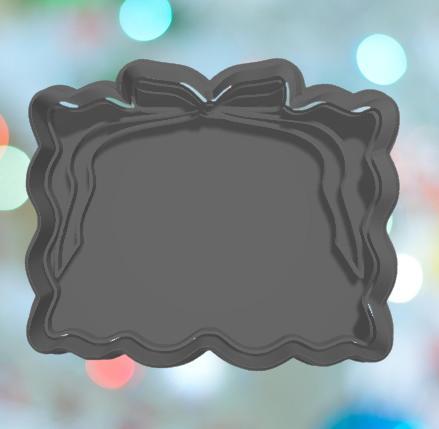 Wavey Plaque With Ribbon Cookie Cutter