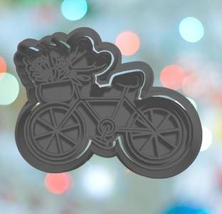 Wedding Bicycle With Floral Basket Cookie Cutter