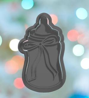 Baby Shower Baby Bottle With Ribbon Bow Cookie Cutter