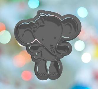 Baby Shower Elephant Teddy Cookie Cutter