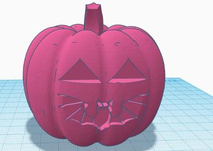 Halloween pumpkin with bat mouth