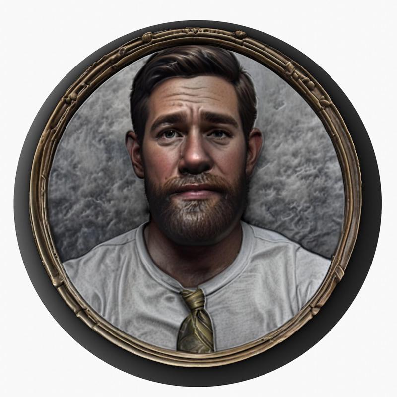 John Krasinski medallion pendant