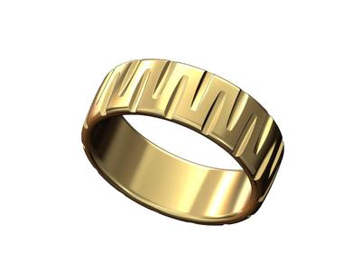 Notched cigar band US sizes 7to12 3D print model