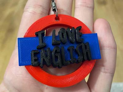 I Love English keychain