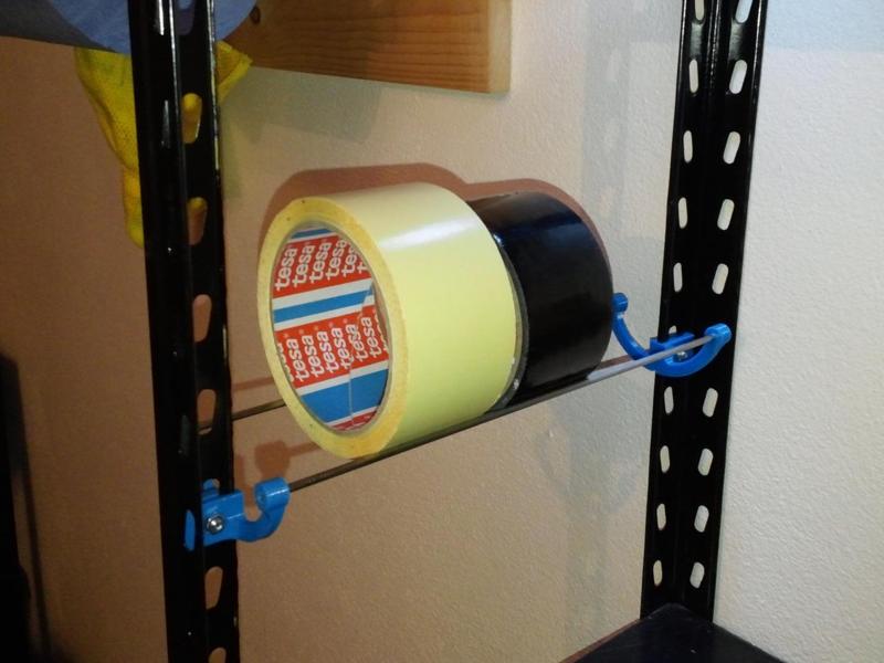 Tape roll holder - for shelf & wall