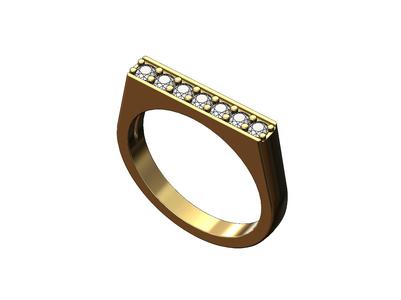 Thin 3mm Wide Diamond Stackable Bands US size 4to9 3D print model