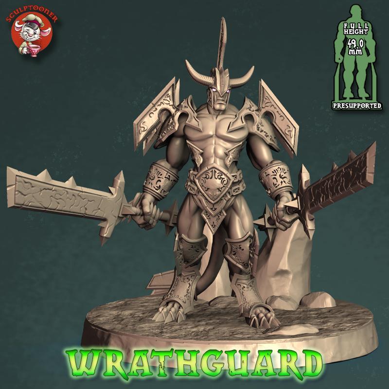 Wrathguard standing - 32mm scale pre-supported miniature