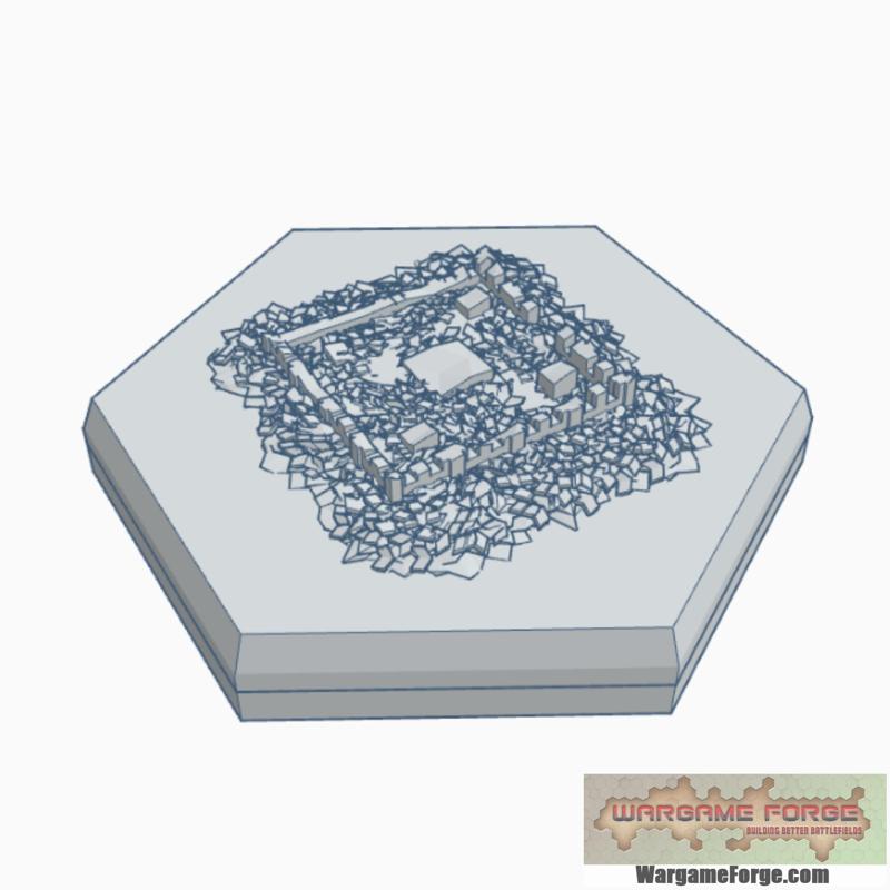 Modern Destroyed Building 1 Hex Map Scale HMSMD001
