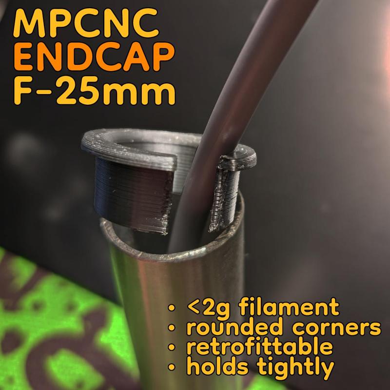 MPCNC endcap conduit bushing for cable protection (F-25mm, retrofittable)