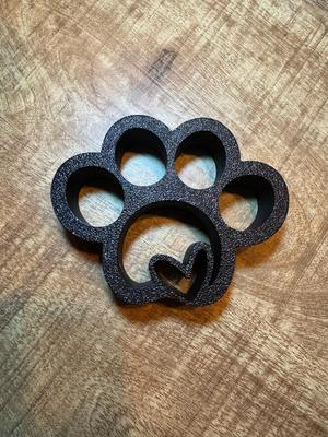 Cat paw with heart