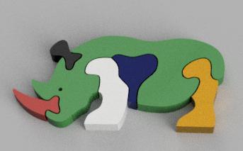 Puzzle Rinoceronte ZOO De ensueño