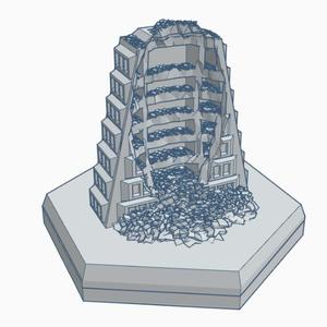 Sci-Fi Ruined Building 7 Hex Map Scale HMSSFR007