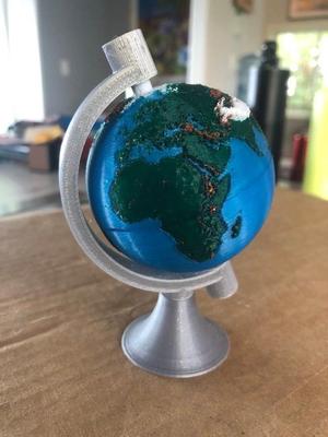 four color relief globe with stand (MMU multi-color print)