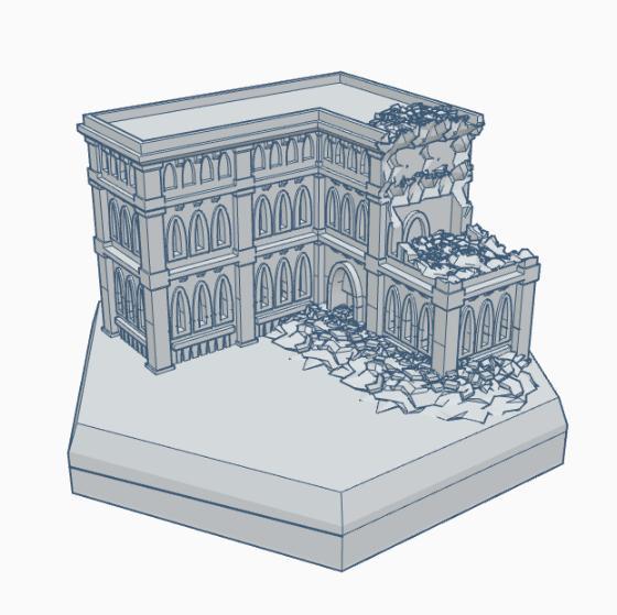 Gothic Ruined Building 14 Hex Map Scale HMSGR014