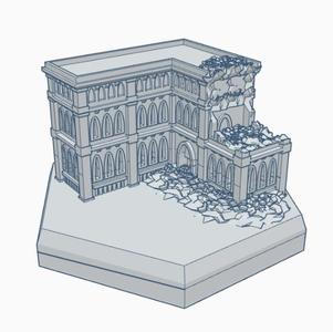 Gothic Ruined Building 14 Hex Map Scale HMSGR014