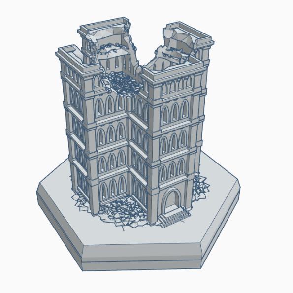 Gothic Ruined Building 4 Hex Map Scale HMSGR004