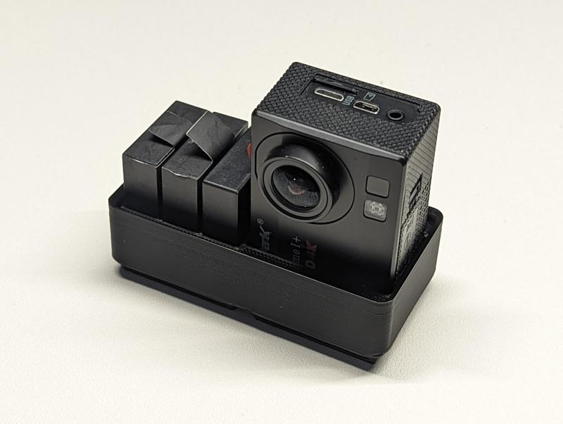 Gridfinity Mini Camera + 3 Battery Holder