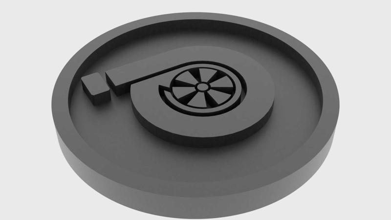 Shopping Cart Chip with a Turbocharger, Supercharger(size of 1 Euro)