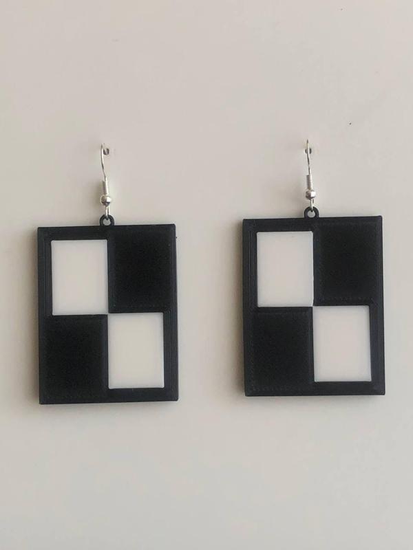 Earrings model rectangles combinable pendant aros