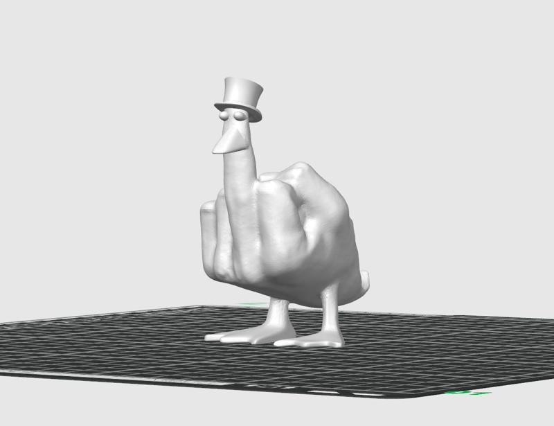 Middle Finger Duck w/ Top Hat