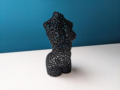solid base - woman body voronoi art sculpture