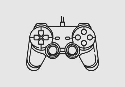 Retro controller Wall decoration Line Art
