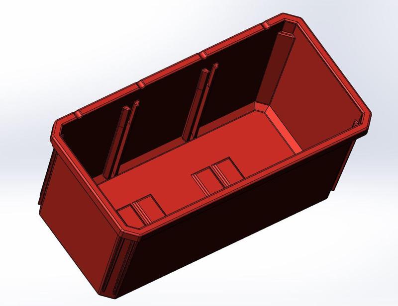 Milwaukee Packout Compatible Organizer - 3 Cavity Divided Rectangular Bin