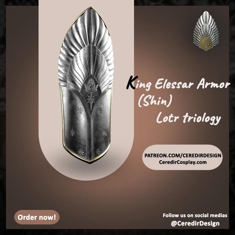 Aragorn King Ellessar Shin Armor lord of the rings 3D DIGITAL DOWNLOAD