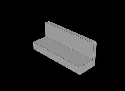 Lego Compatible (23950.dat) Panel  1 x  3 x  1 with Rounded Corners